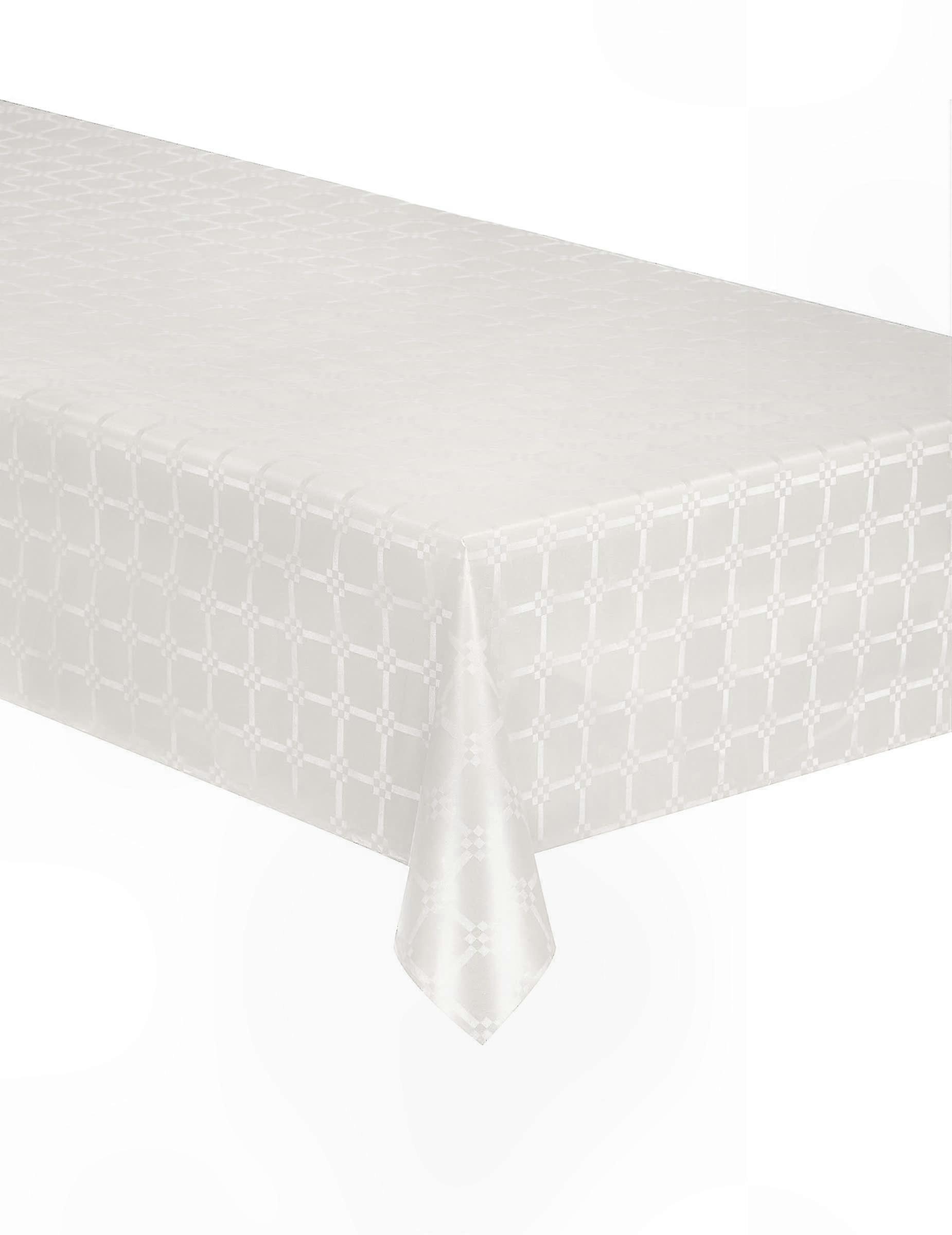 Elegant White Damask Tablecloth Roll, 6 Meter Length for Events and Decor