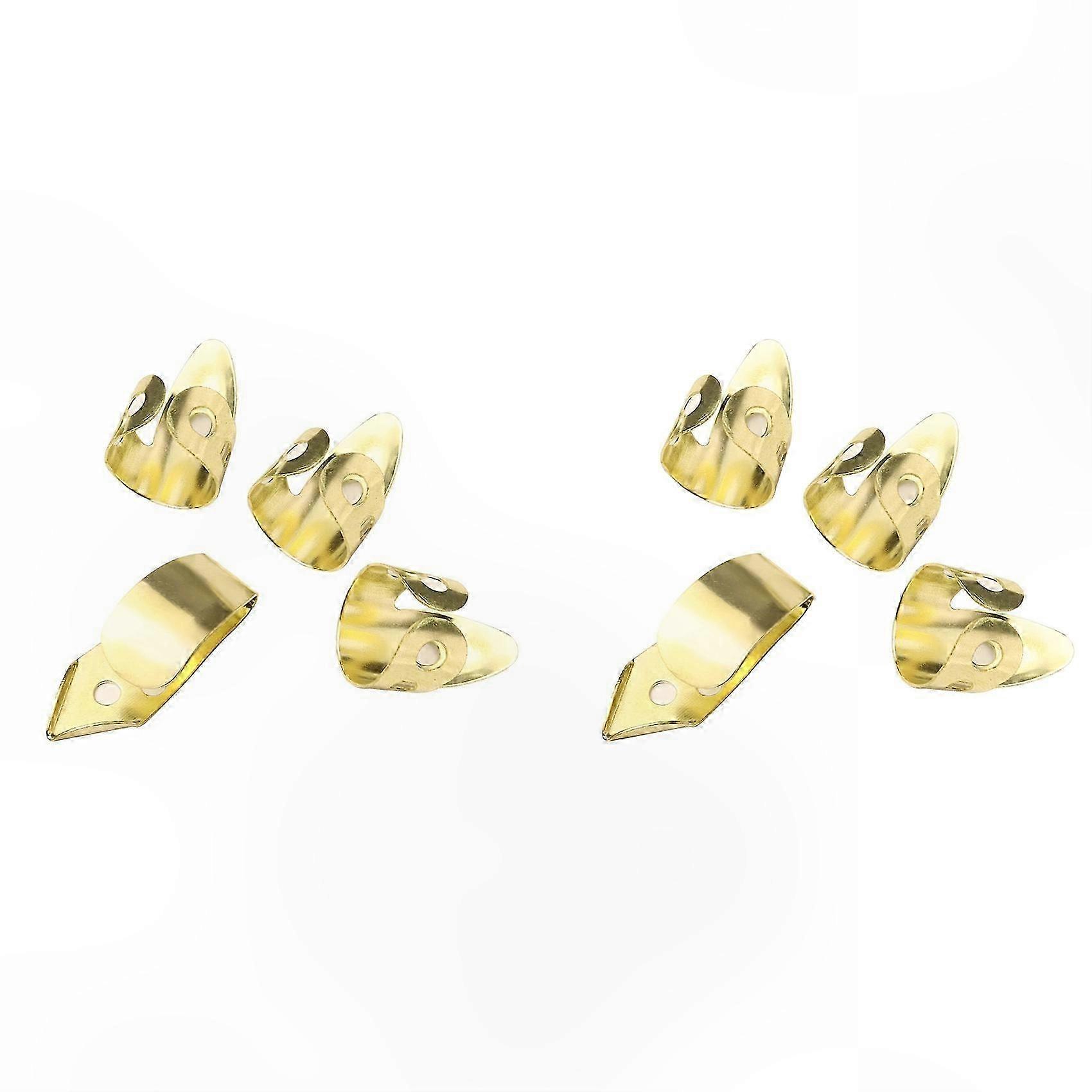 Finger Picks for Guitar and Banjo - 6 Index Finger Protectors with Adjustable Metal Design for Fingerstyle Playing