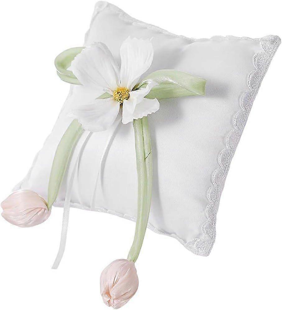 Wedding Ring Pillow, Romantic Flower Ring Bearer Ring Cushion, Elegant Wedding