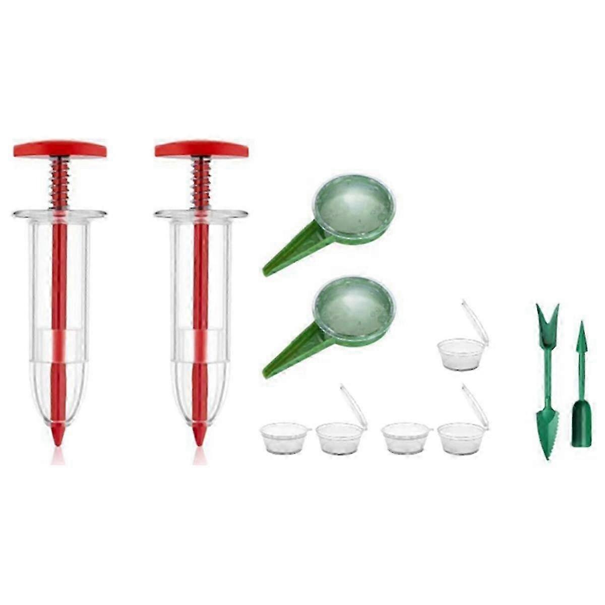 Mini Seed Spreader, Manual Seedlings Dibber and Widger Set, Handheld Garden Seed Sower Planter for Tiny Seeds
