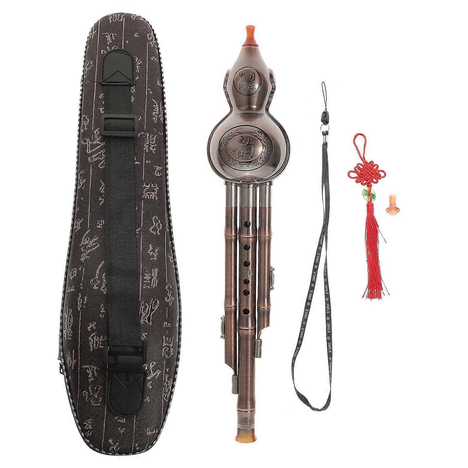 1 Set Delicate Chinese Instrument Cucurbit Flute Ethnic Musical Instrument