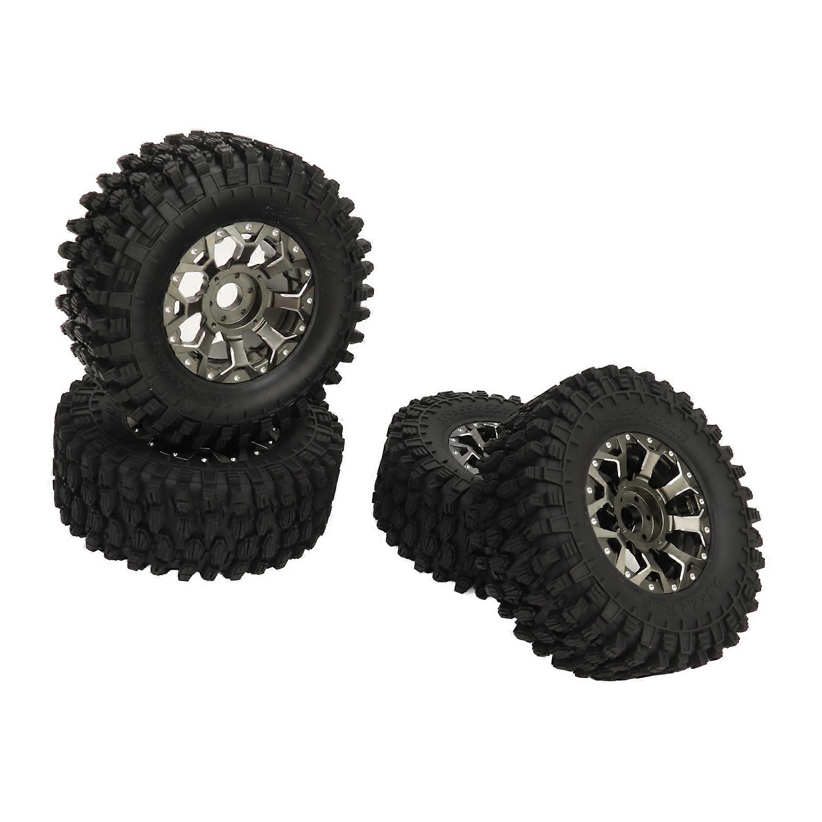 4PCS 2.6 Inch RC Crawler Tires with Aluminum Alloy Rims for SCX10