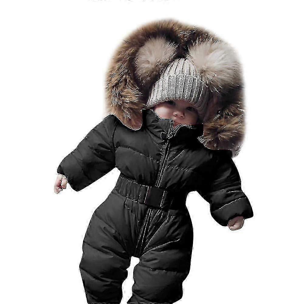 Tutina con cappuccio unisex per neonati da 0 a 24 mesi, per ragazzi e ragazze, con collo in pelliccia