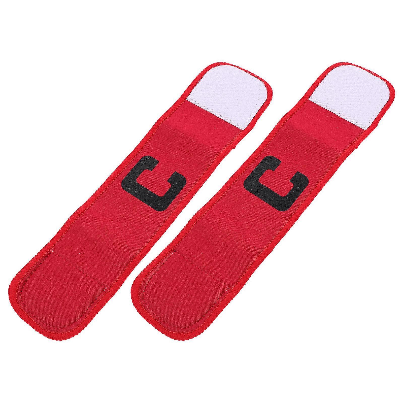 Soccer Team Football Captain Band for Sports Use 2Pcs Red Professional Armbands