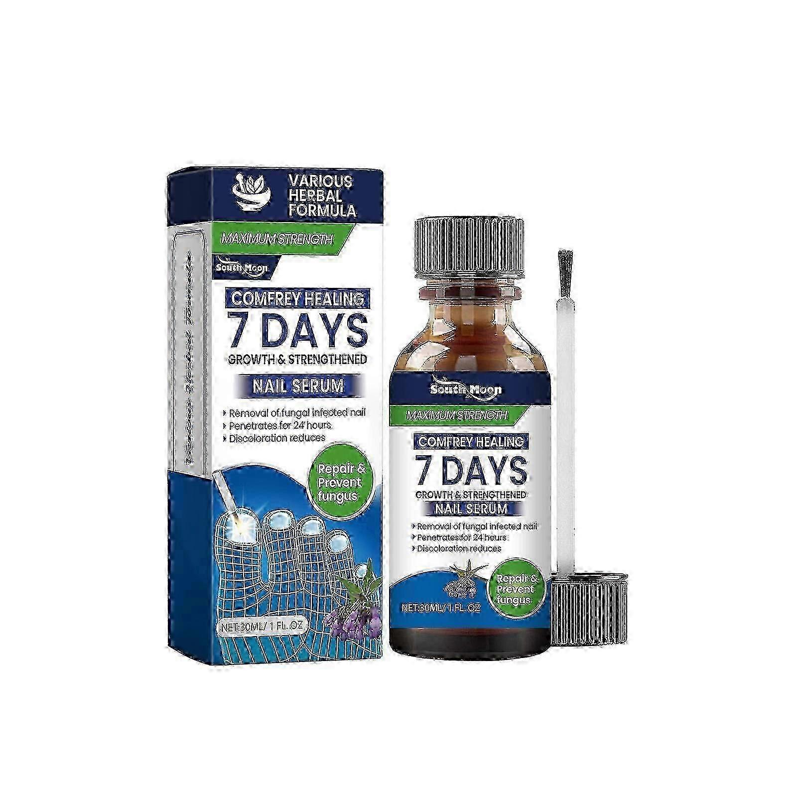 7 dagars behandling mot nagelsvamp, 30 ml vallört nagelserum för tillväxt och stärkande av naglar, extra stark lösning för nagelreparation