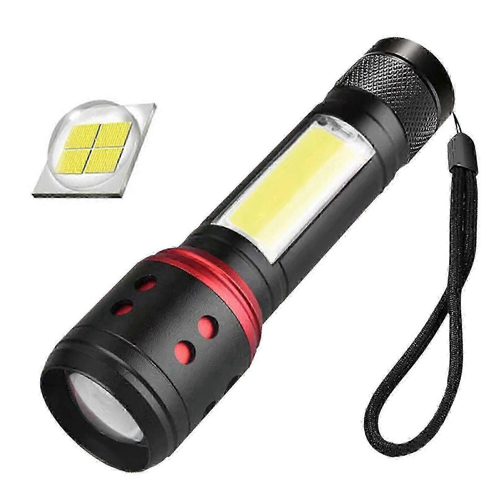 Super Bright Rechargeable LED Flashlight with Zoom and Multiple Modes, Powerful Tactical Handheld Torch