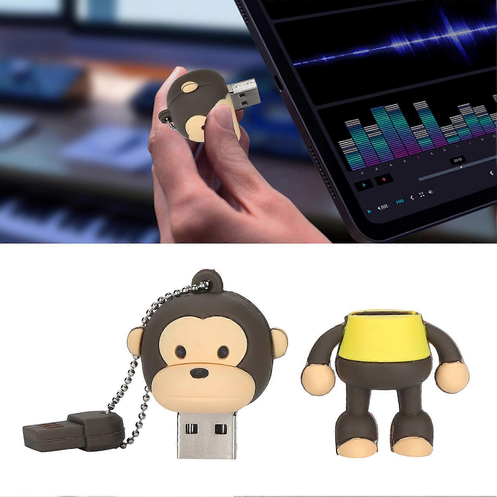 128GB Cartoon Monkey USB 2.0 Flash Drive Portable Memory Stick