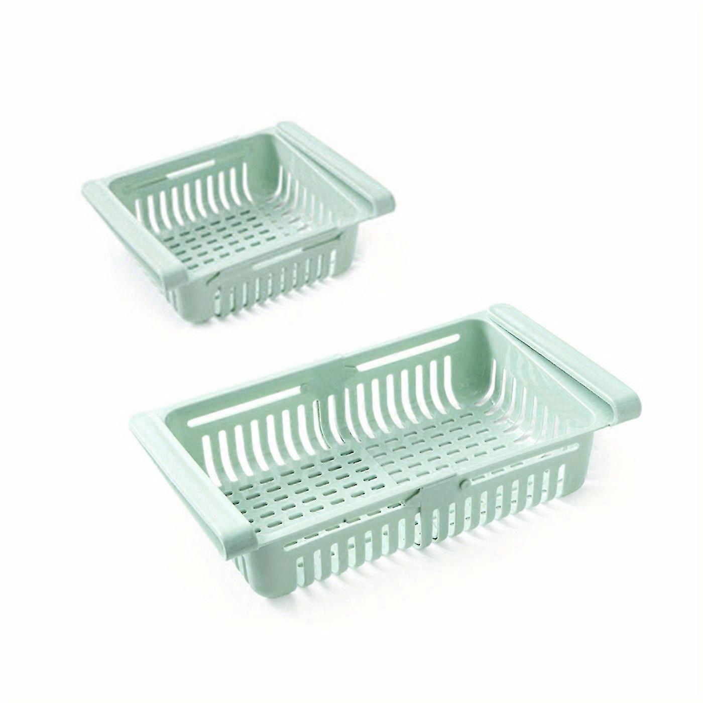 Refrigerator Drawer Storage Box & Retractable Rack for Crisper & Freezer Boxes