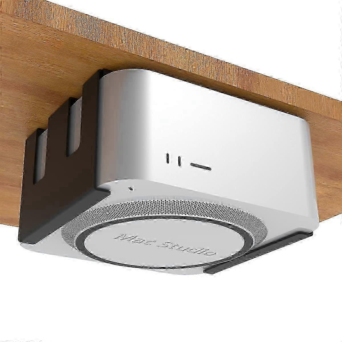 Mac Studio -pöydän alla oleva metalliteline säilytys Seinäkiinnike jäähdytystä ja ilmanvaihtoa varten