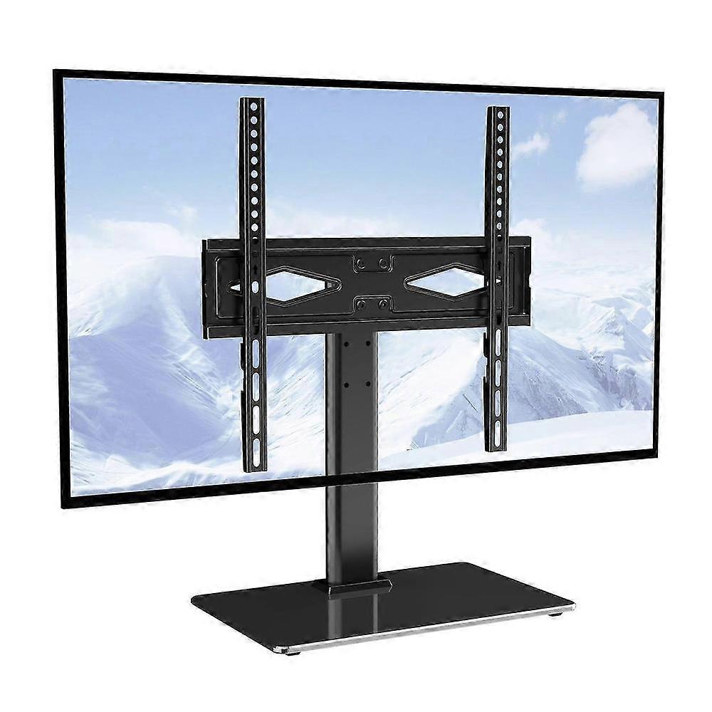 Adjustable Height Universal Floor TV Stand with Glass Base for 32 to 55 Inch TVs
