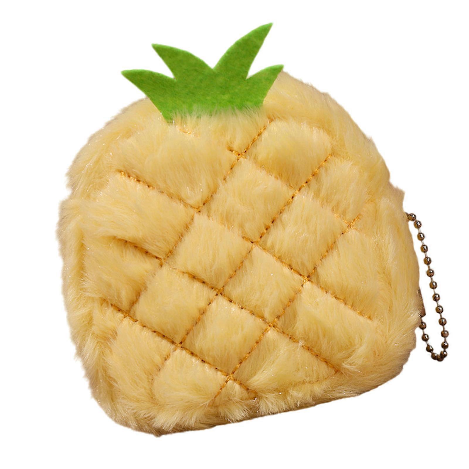 Zippered Plush Fruit Money Holder Ergonomic Designs Portable Storage Solution Multicolor