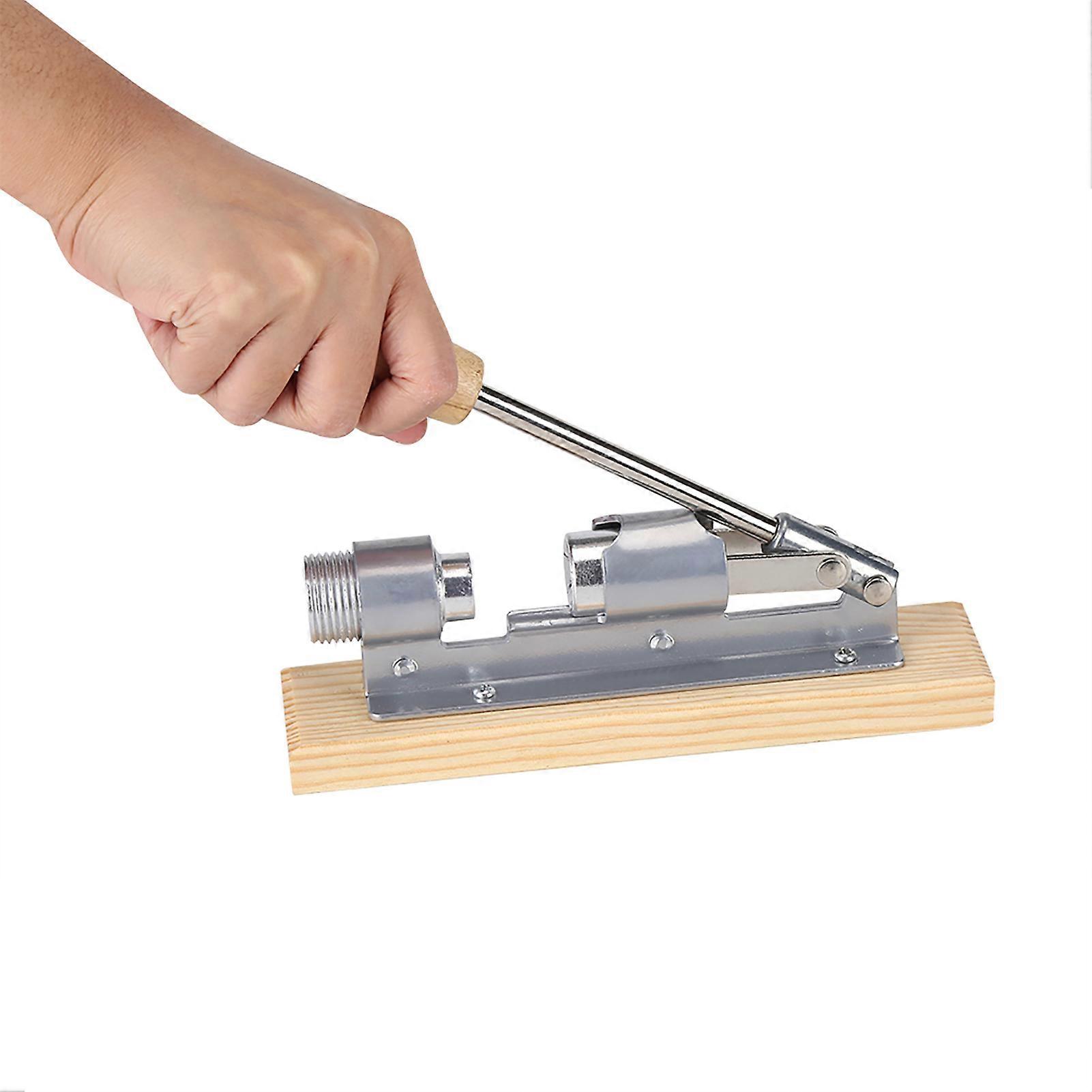 Mechanical Walnut Cracker with Wood Base & Handle, 5x20cm, 23cm Handle