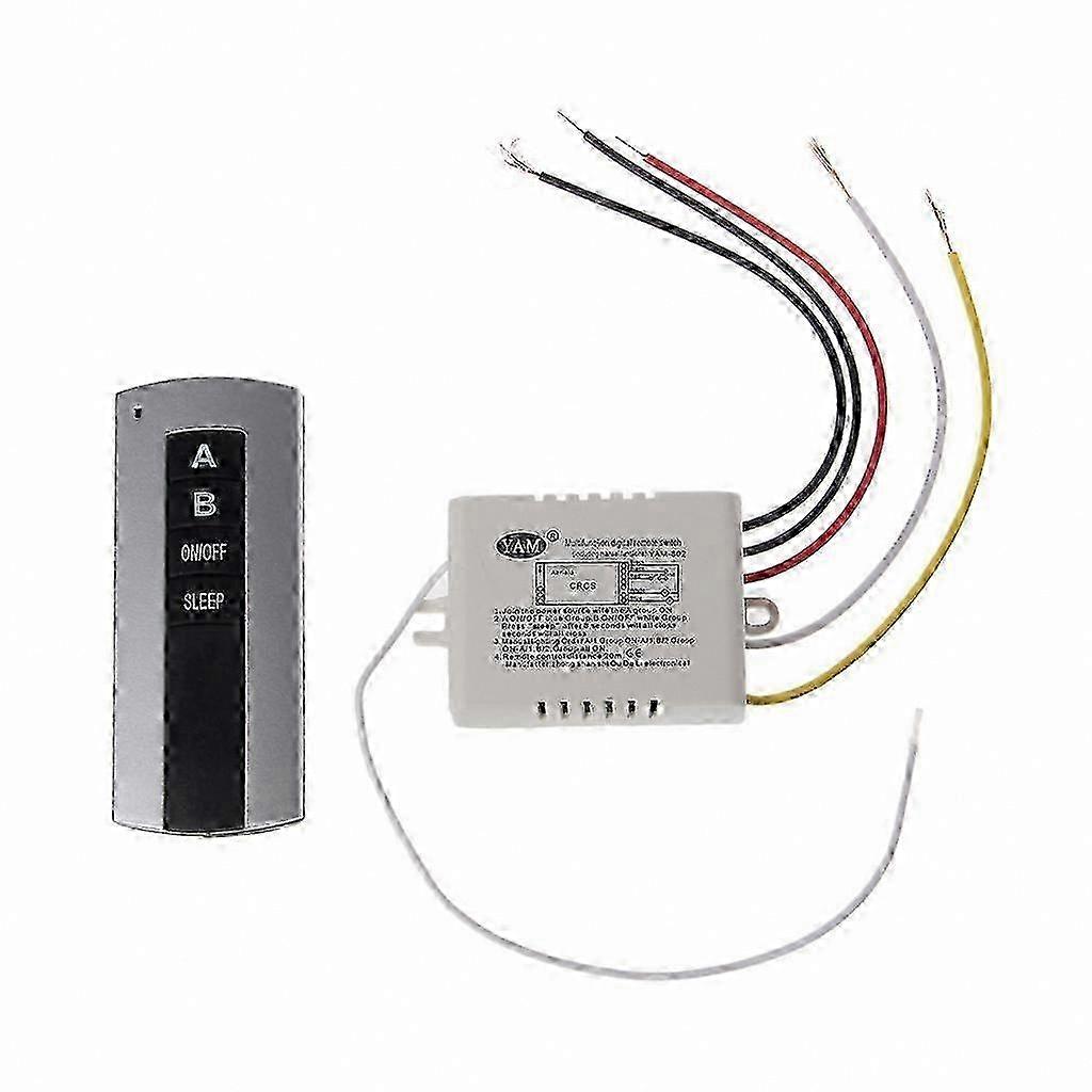 2-Channel Lamp Remote Control Switch with Receiver and Transmitter for ON/OFF Functionality