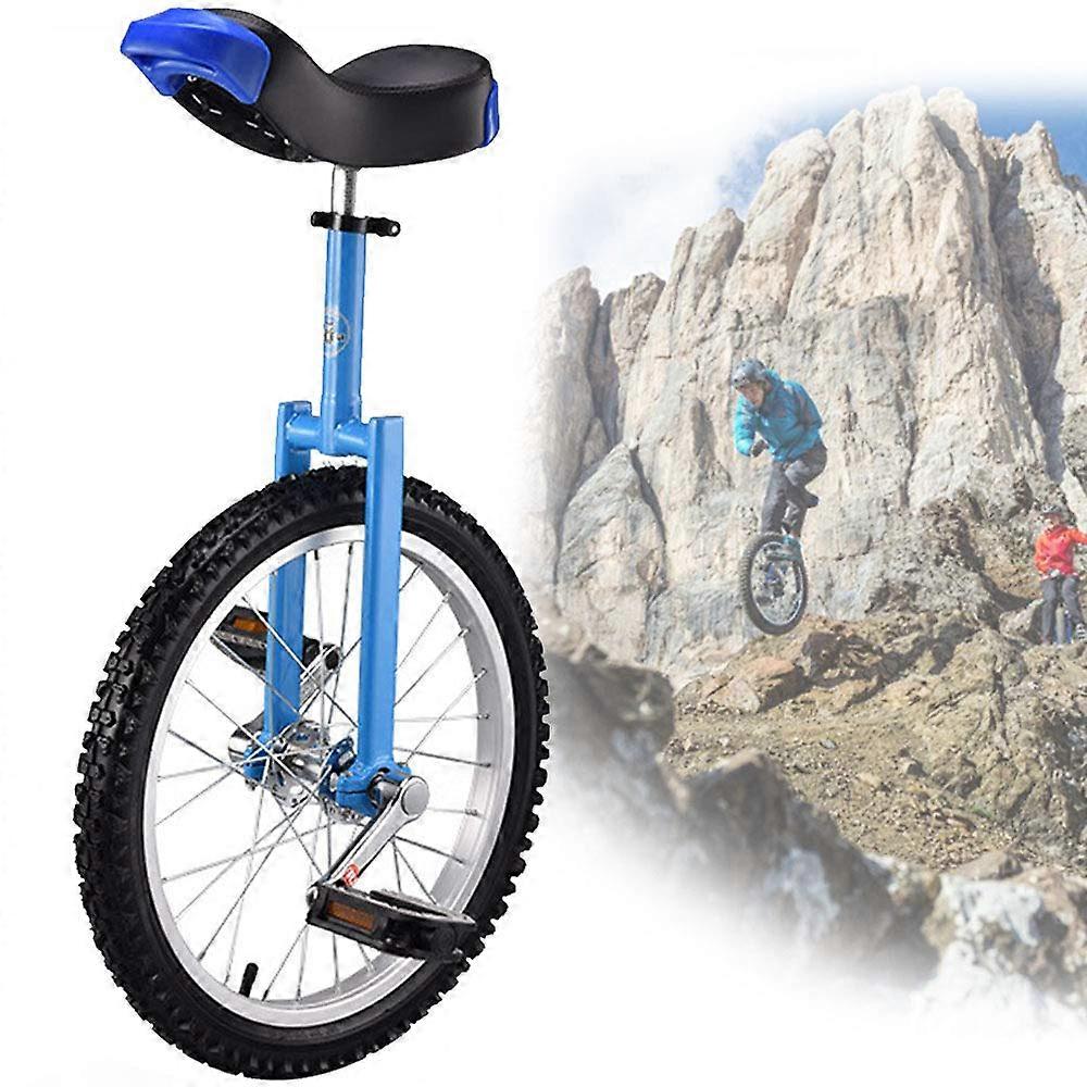 Unicycle 18Inch For Adults With NonSlip Wheels, Mountain Tires, SelfBalancing Exercise Bike, Blue