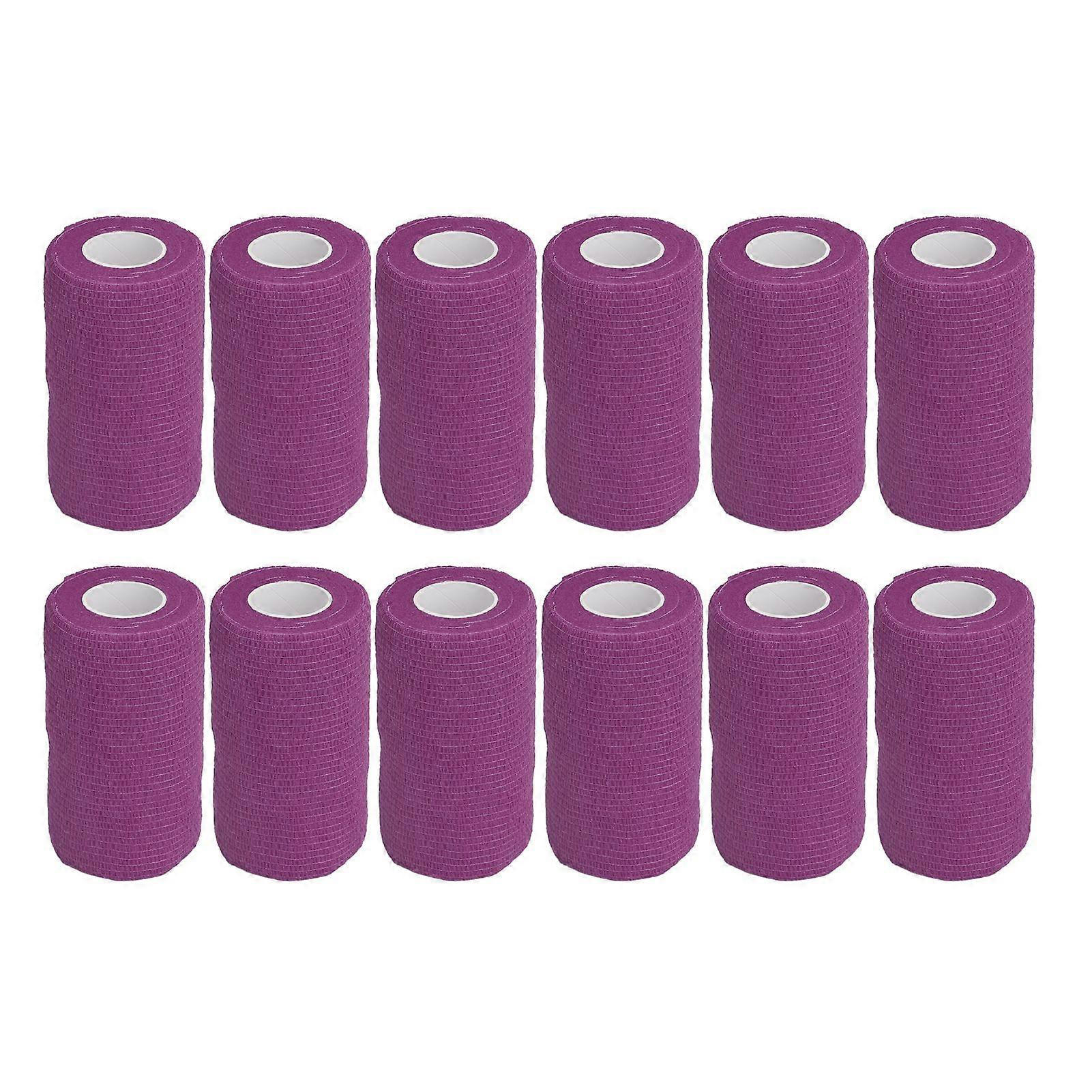 12Pcs Bandage Wrap Natural Latex Elastic Self Adhesive Wrap for Cows Dogs Horses 10cm