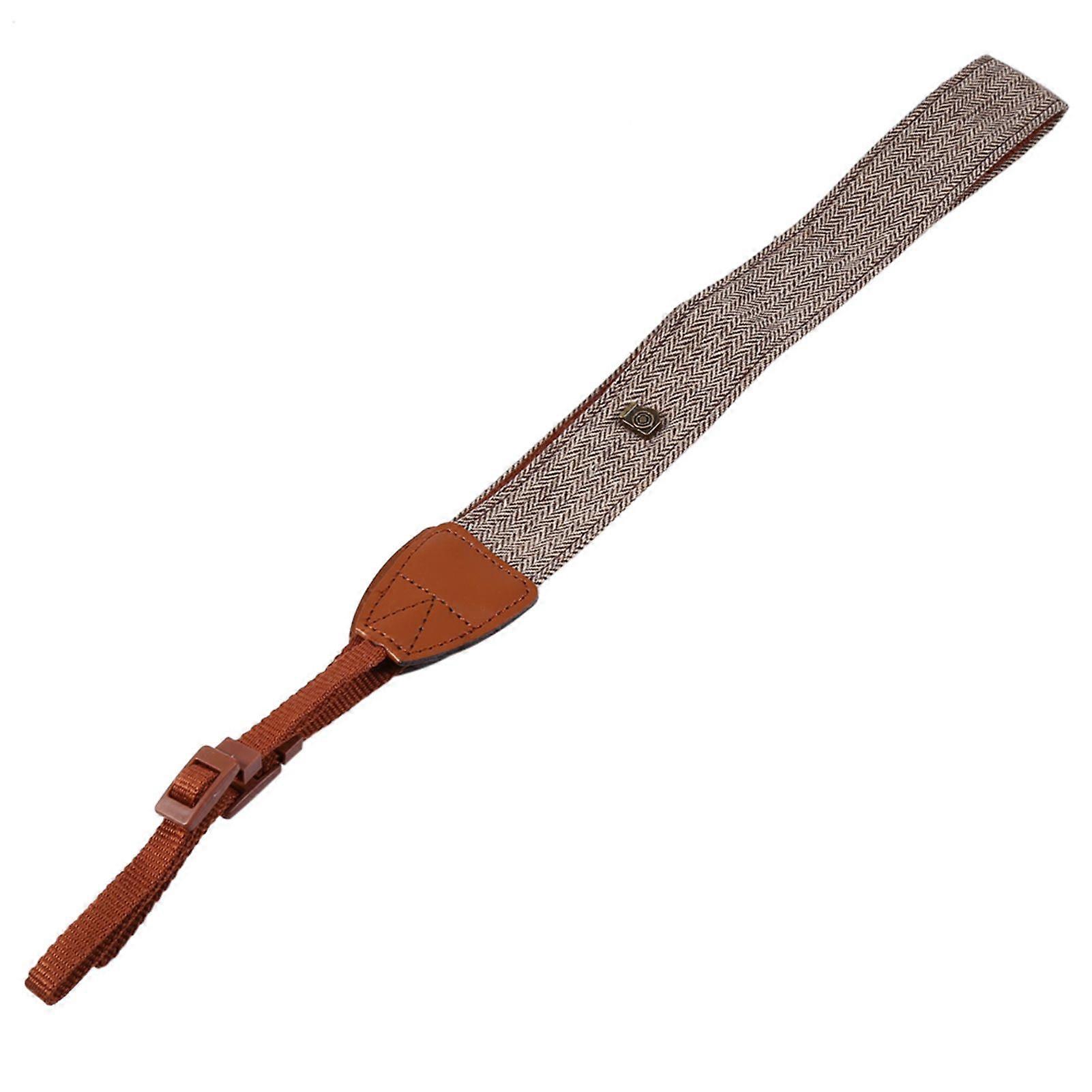 Classical Cotton & PU Leather Neck Shoulder Strap For SLR DSLR Cameras(Brown)