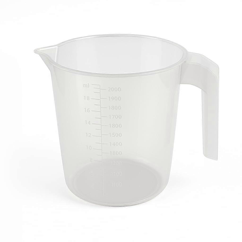 2L Clear Plastic Measuring Jug BPA MultiScale (G, Oz, Ml, Fl Oz, Cups, Pints) Stackable 24x16x15cm