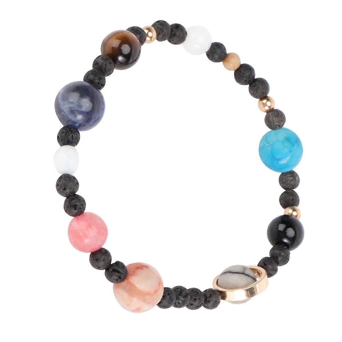 Planetary Wrist Jewelry Eight Planets Styled Bracelet Circular Beads Unisex Travel Commemorative 1Pack