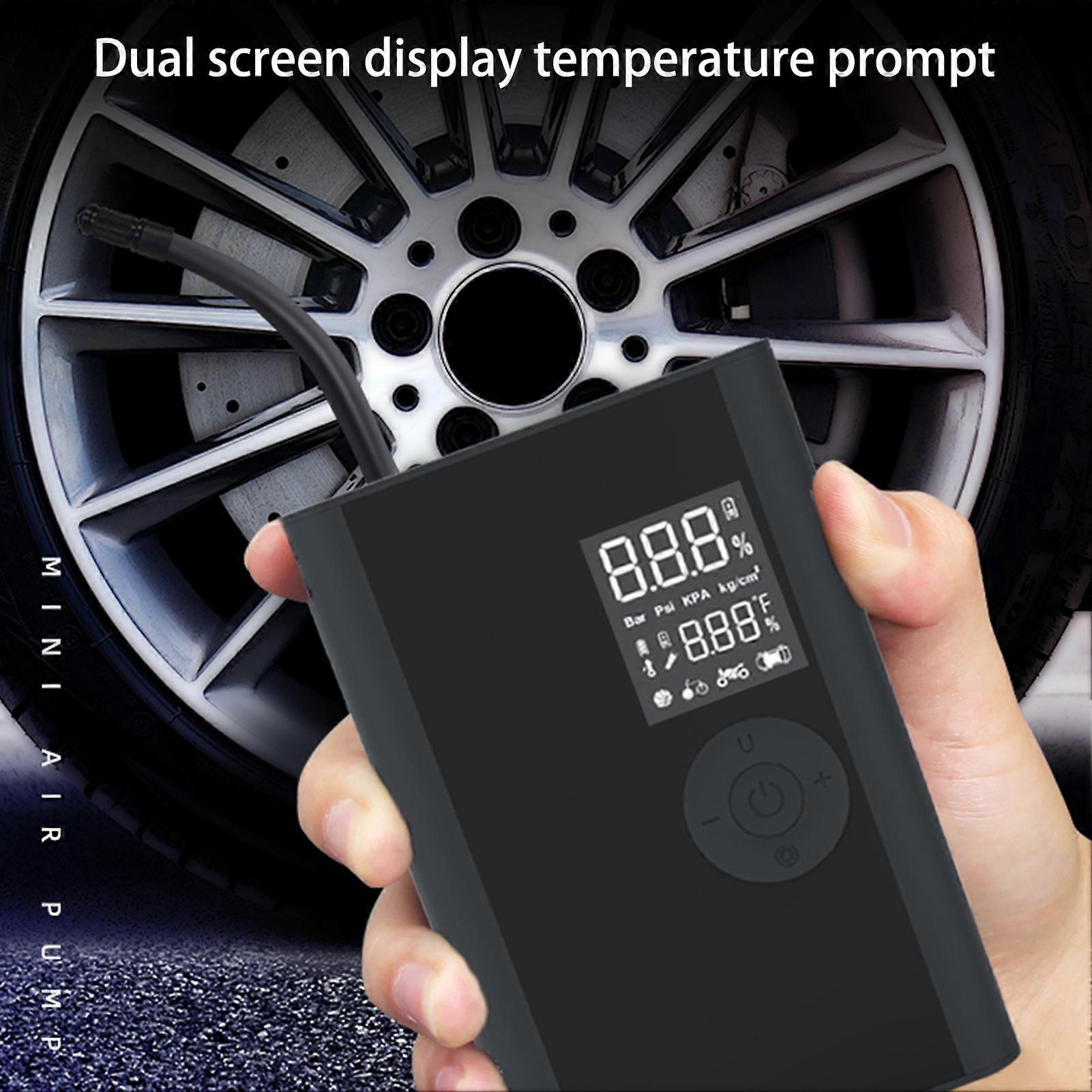 Car tire inflator with digital display and replaceable battery