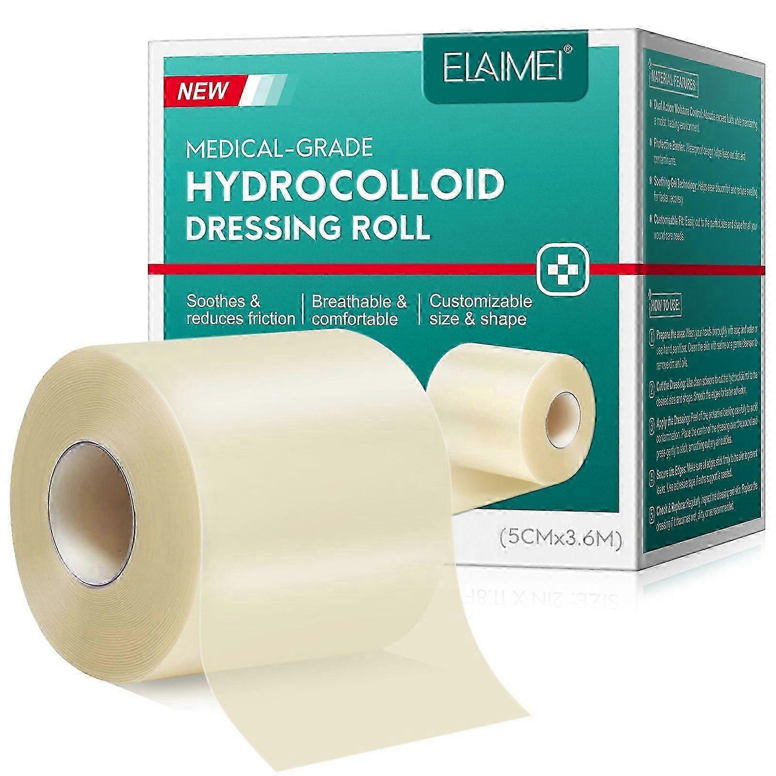 hydrocolloid tape roll for wound care, cut-to-size self-adhesive patch bandages, ultra absorbent waterproof