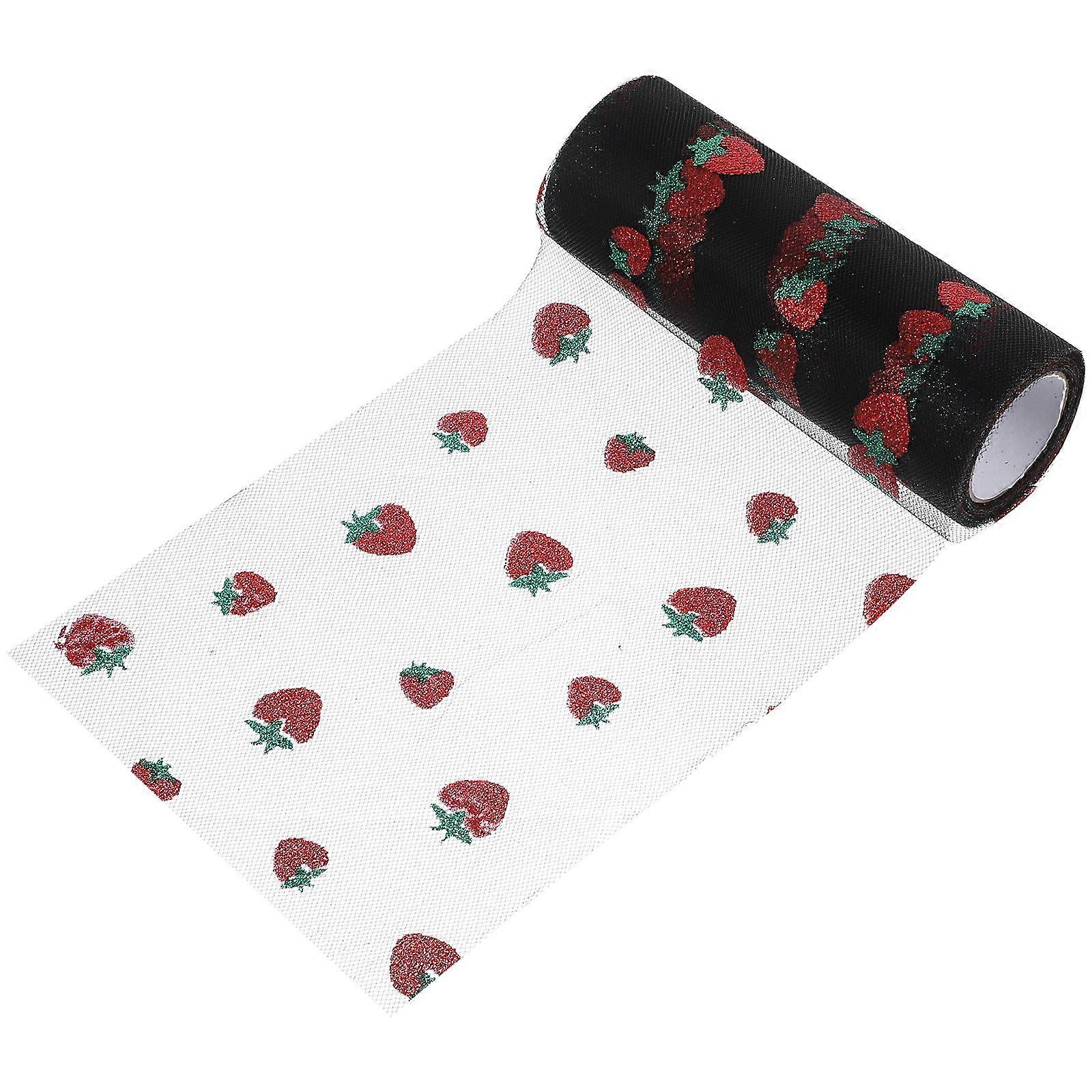 Decorative Wrapping Ribbon for DIY 1 Roll Strawberry Dress Gauze Ribbon