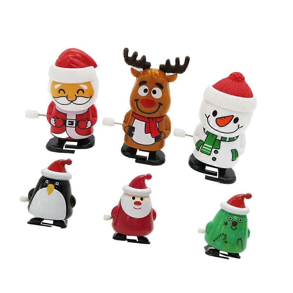 Christmas Clockwork Toy Wind-Up Toy 6Pcs for Christmas Party Favors Gift