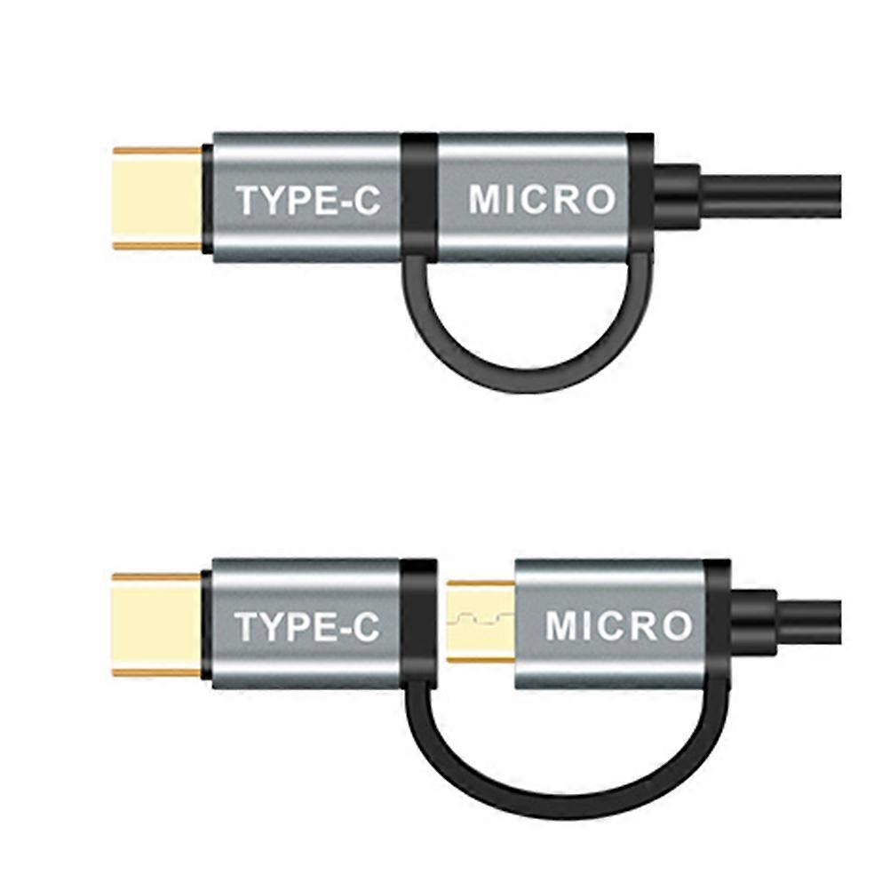Multi Charging Cable 2 in 1 Data Cable for Mobile Phones Black Quick Charging Cord 1Set
