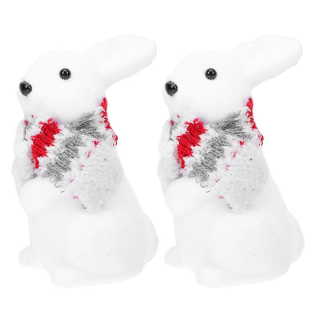 Foams Rabbit Decor Bunny Decoration for Holiday with 6Pcs Set