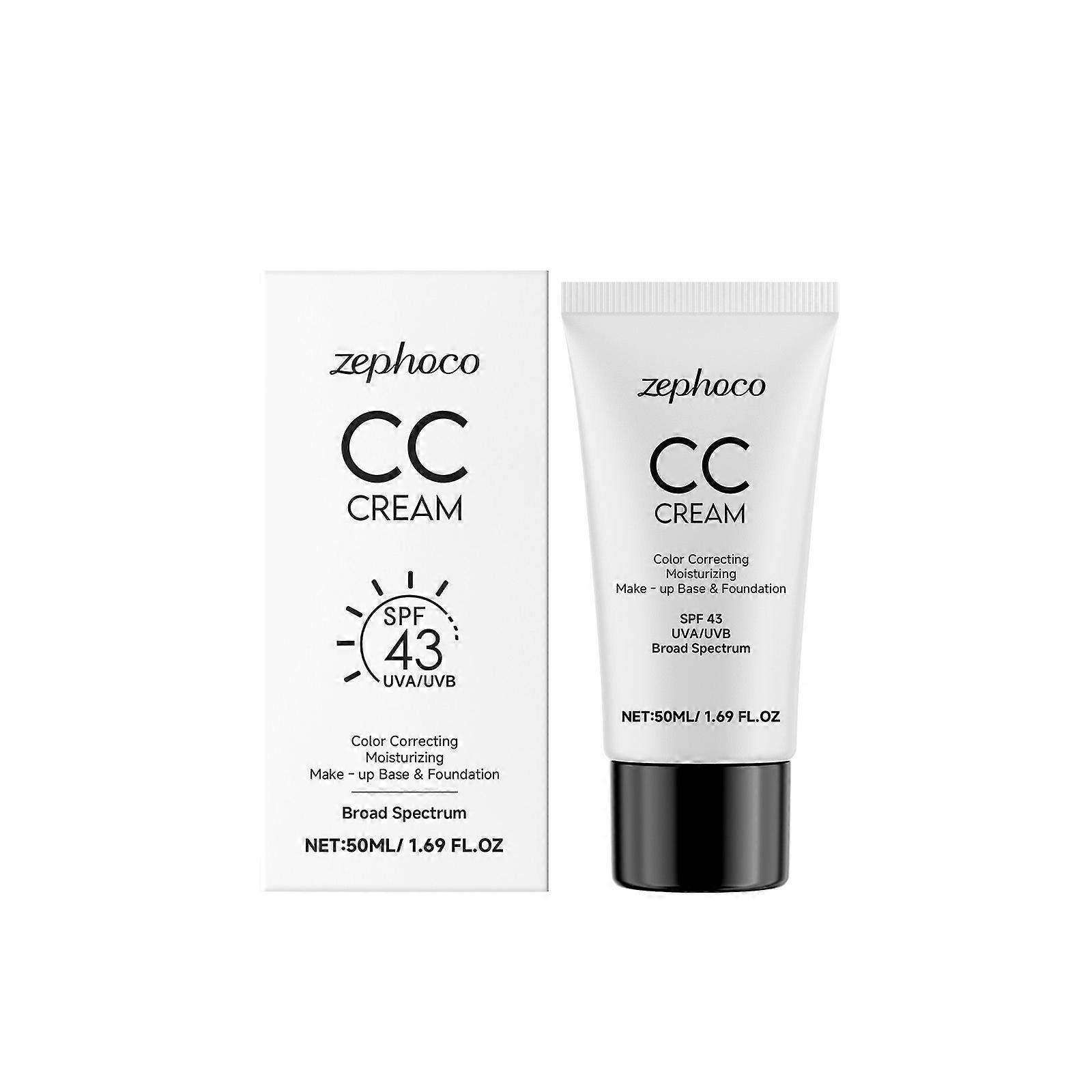 Skin Tone Adjusting CC Cream SPF 43 UVA/UVB, Moisturizing CC Cream, Colour Correcting Self Adjusting Make up Base & Foundation for Mature Skin