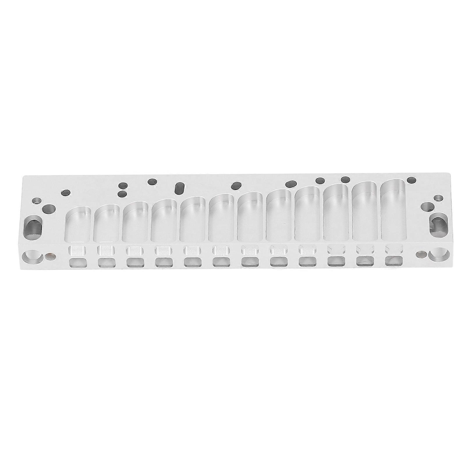 12-Hole Chromatic Harmonica Comb Frosted Silver Alloy 270D