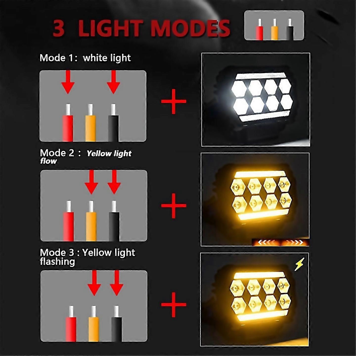 For 45 Inch Led Work Light Drl Daytime Running Light Spotlights
