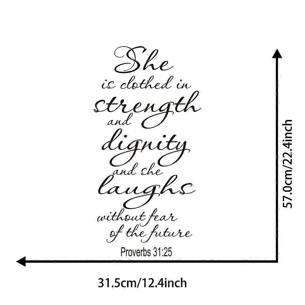 Wall Decals Proverbs 31:25 Vinyl Scripture Art for Home Decoration