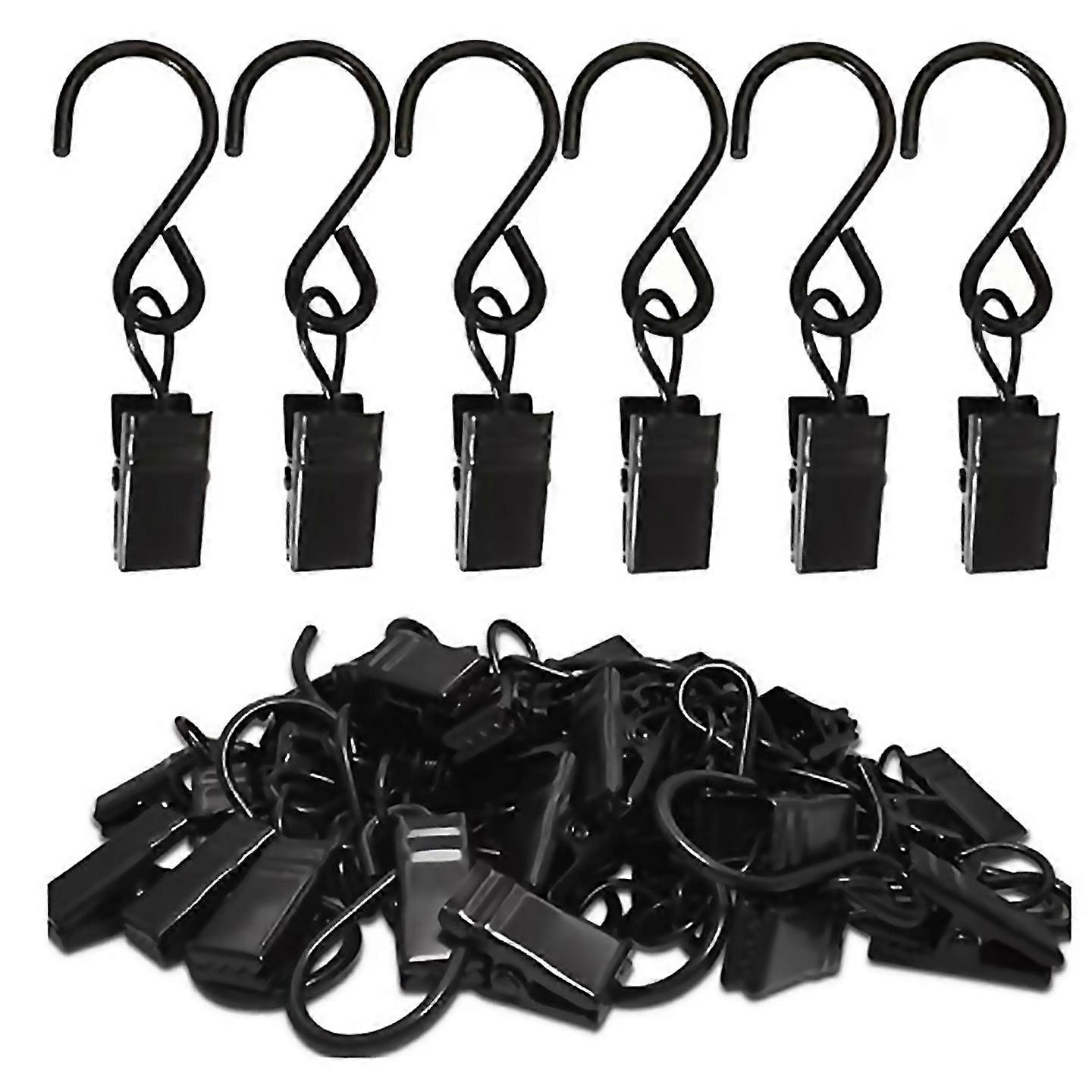 For 100pcs Metal S Hooks Curtain Clips Hanging Lights