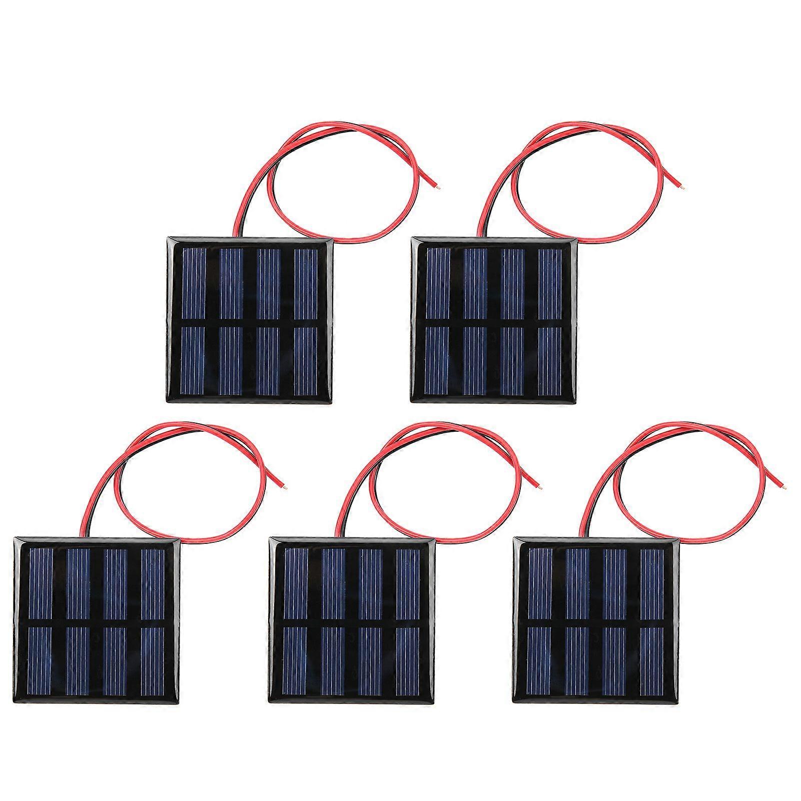 5Pcs Mini Solar Panel Power Supply Module Board with 30CM Red Black Line DC2V 150mA