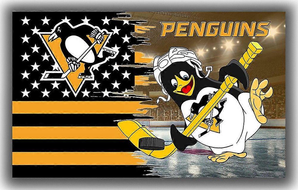 Pittsburgh Hockey Team Suvenýr Vlajka Tučňáci Maskot Nejlepší banner