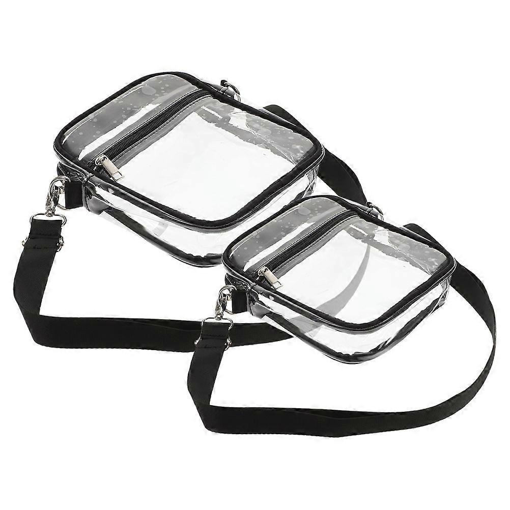 Small Clear Crossbody Bag for Storage Use 4Pcs Transparent PVC Purse with Adjustable Strap