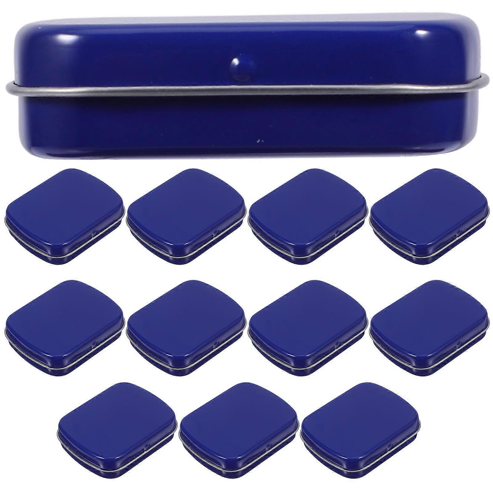 Candy Tins Small Tin Trinket Box with Lid for Storage 36Pcs Blue Metal Box