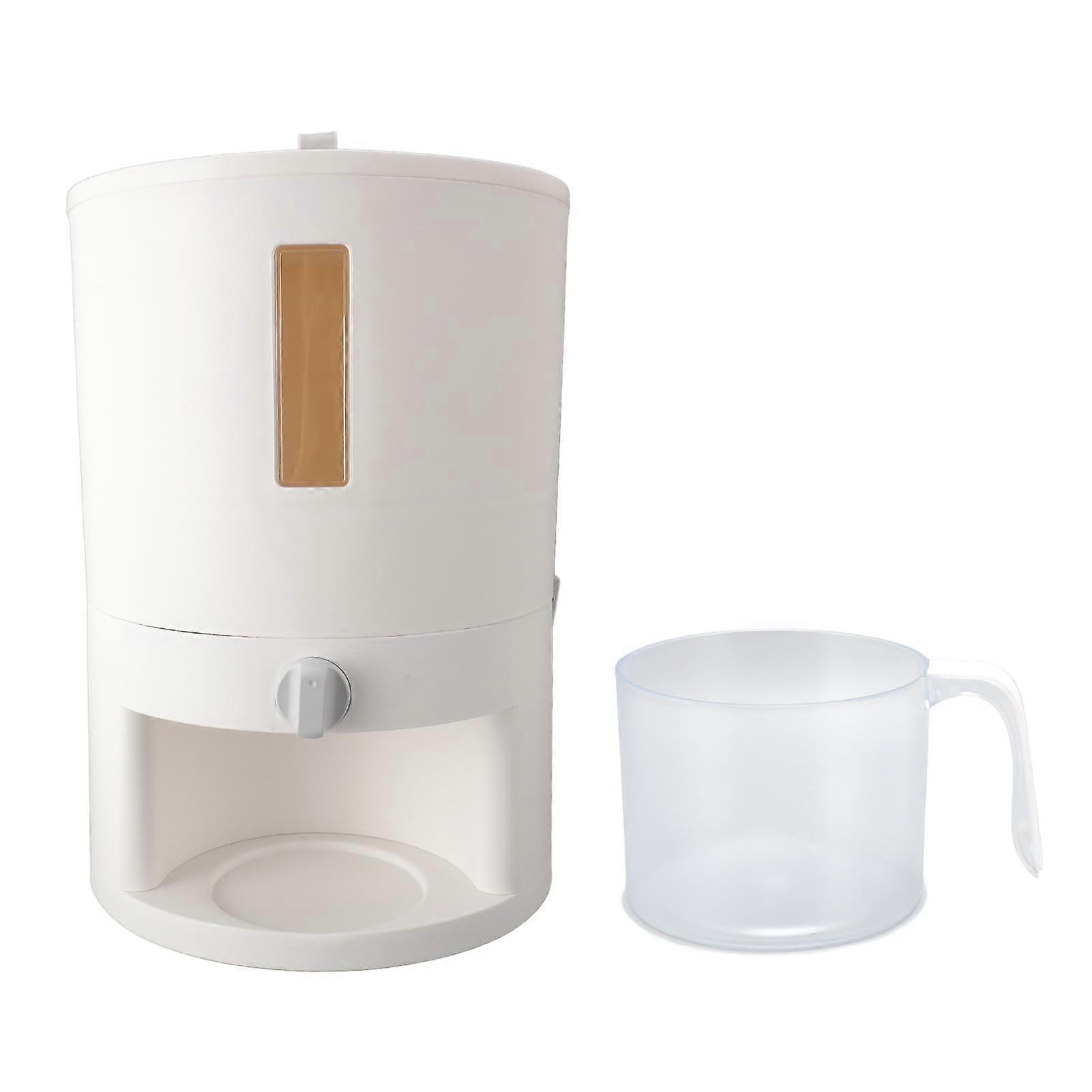 Kitchen Rice Storage Container with Measuring Cup, Sealed Design Rice Dispenser for Home, Cereal Storage, Model kChjD-12
