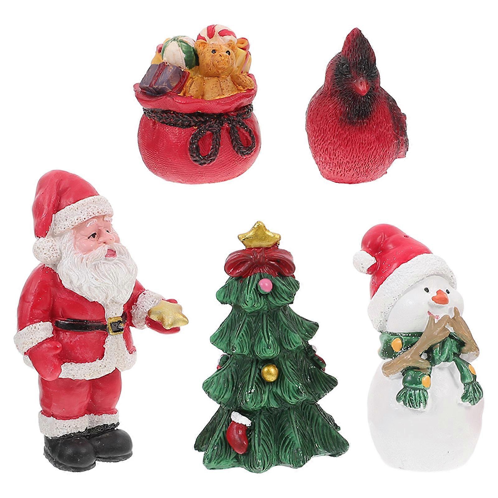 Resin Decoration Cute Design Miniature Models Ideal Christmas Party Decor 3 Sets Charming Tiny Figures