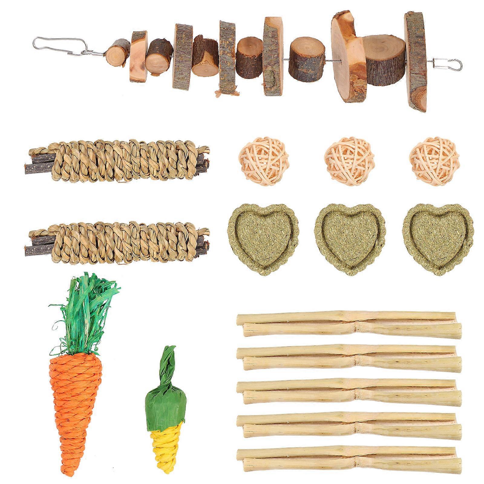 Rabbit Teething Toys For Guinea Pig And Small Pets 12X3X3 CM 3 Sets Chewing