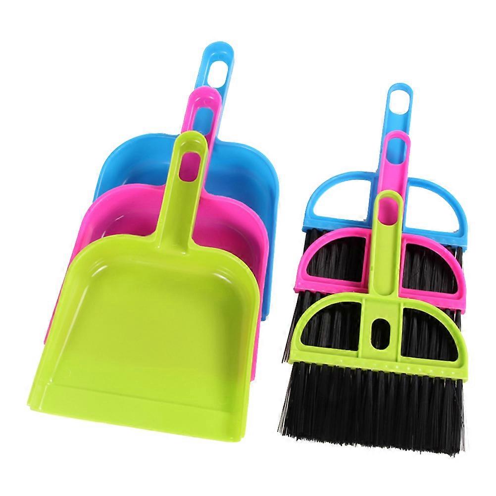Mini Broom and Dustpan Dust Remover Cleaning Set 12Sets Assorted Colors
