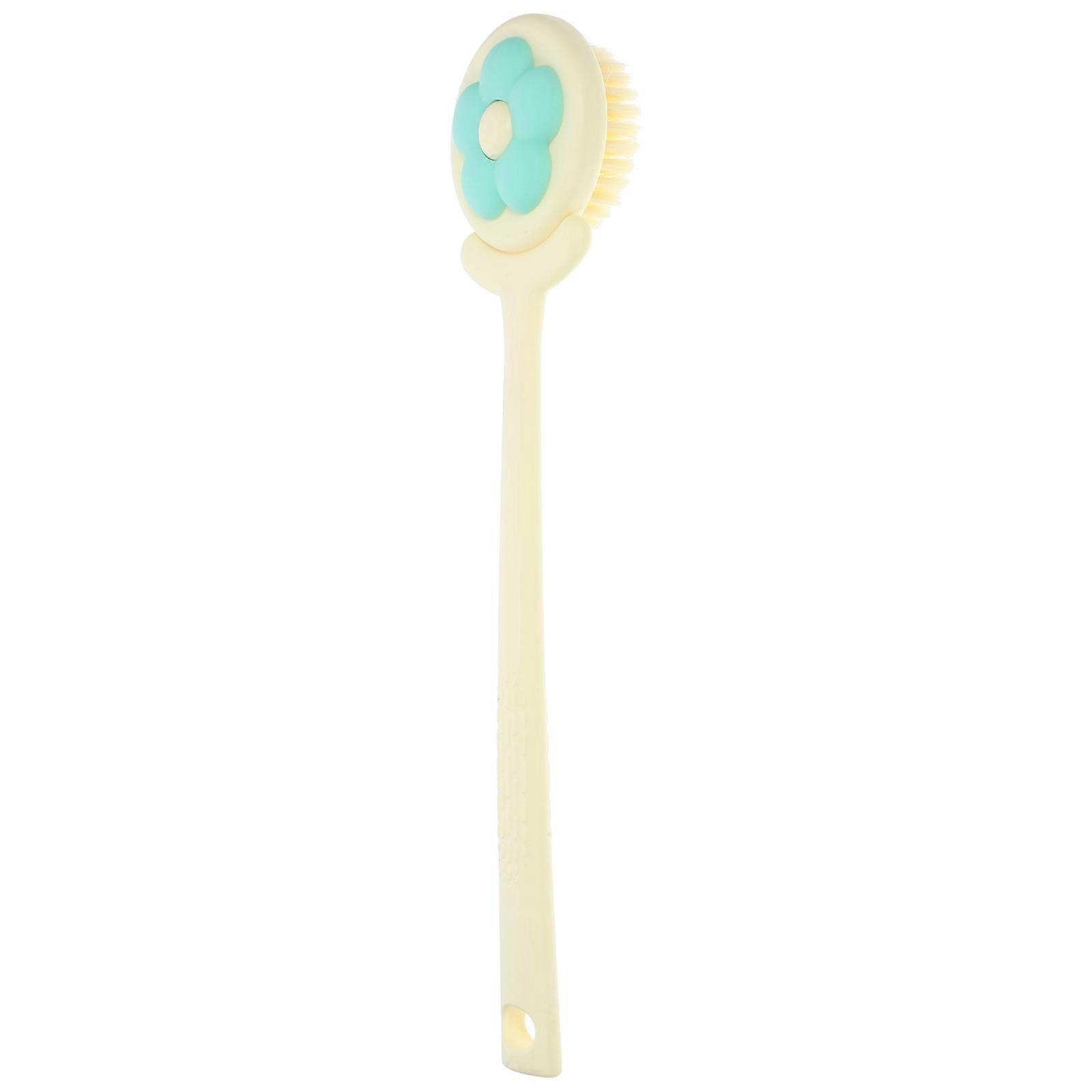 Ergonomic Long Handle Back Scrubbing Tool 3Pcs Bath Brush In Beige Color Designed For Comfortable Bathing