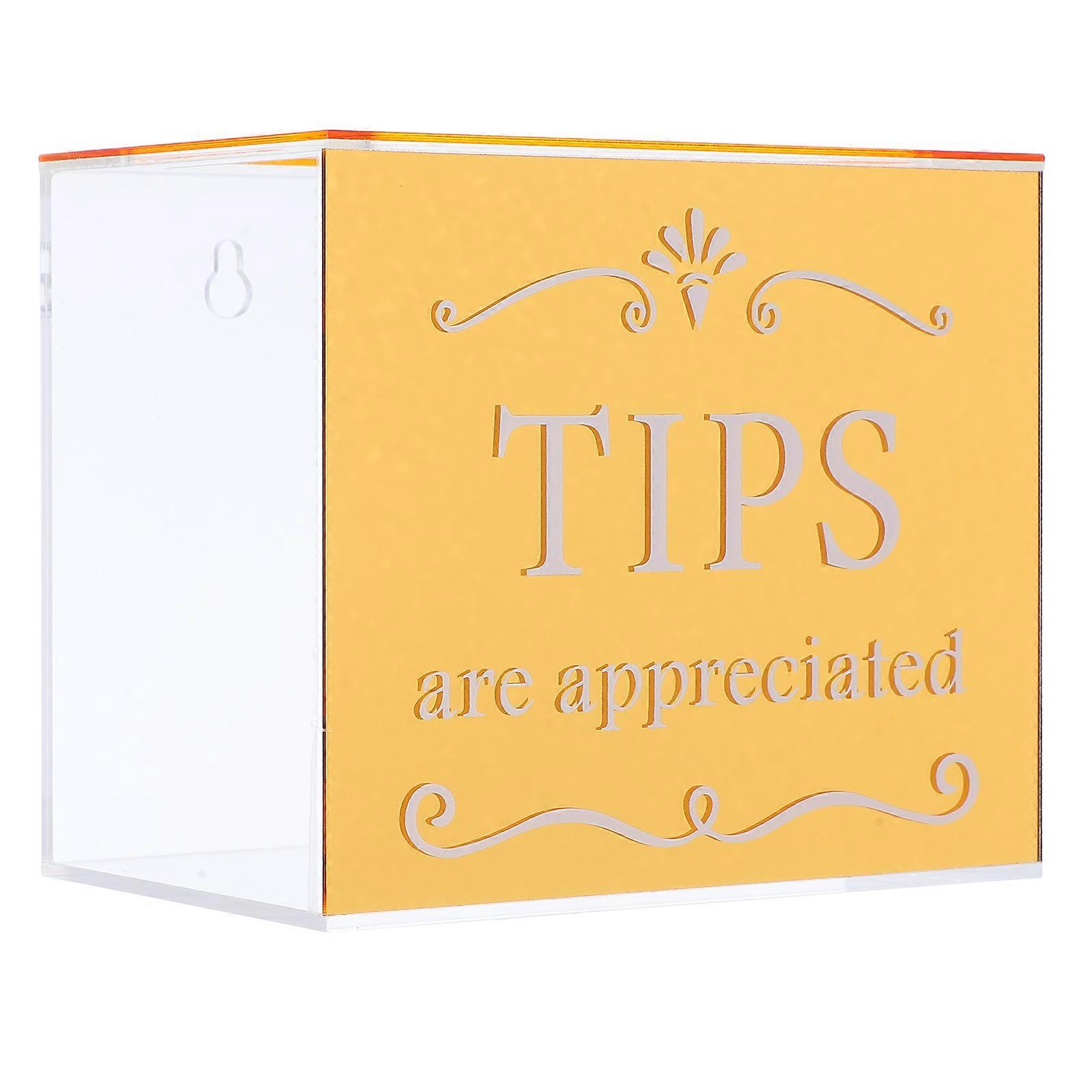 Golden Acrylic Money Collection Box for Donation 3Pcs Transparent Raffle