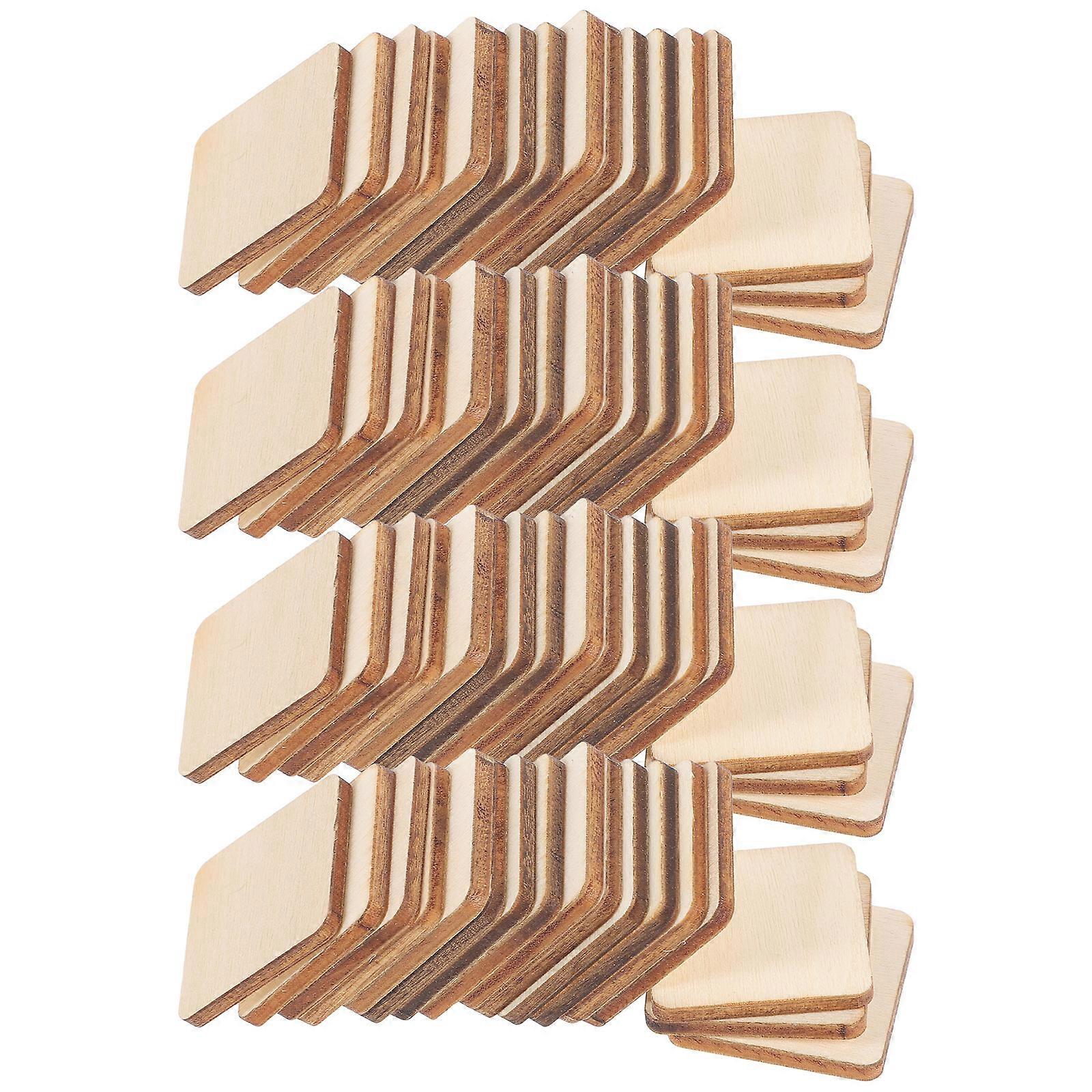 DIY Crafting Square Wood Slices Suitable For Art Classes And Gift Making 2.5X2.5cm Beige Set 1500 Pcs