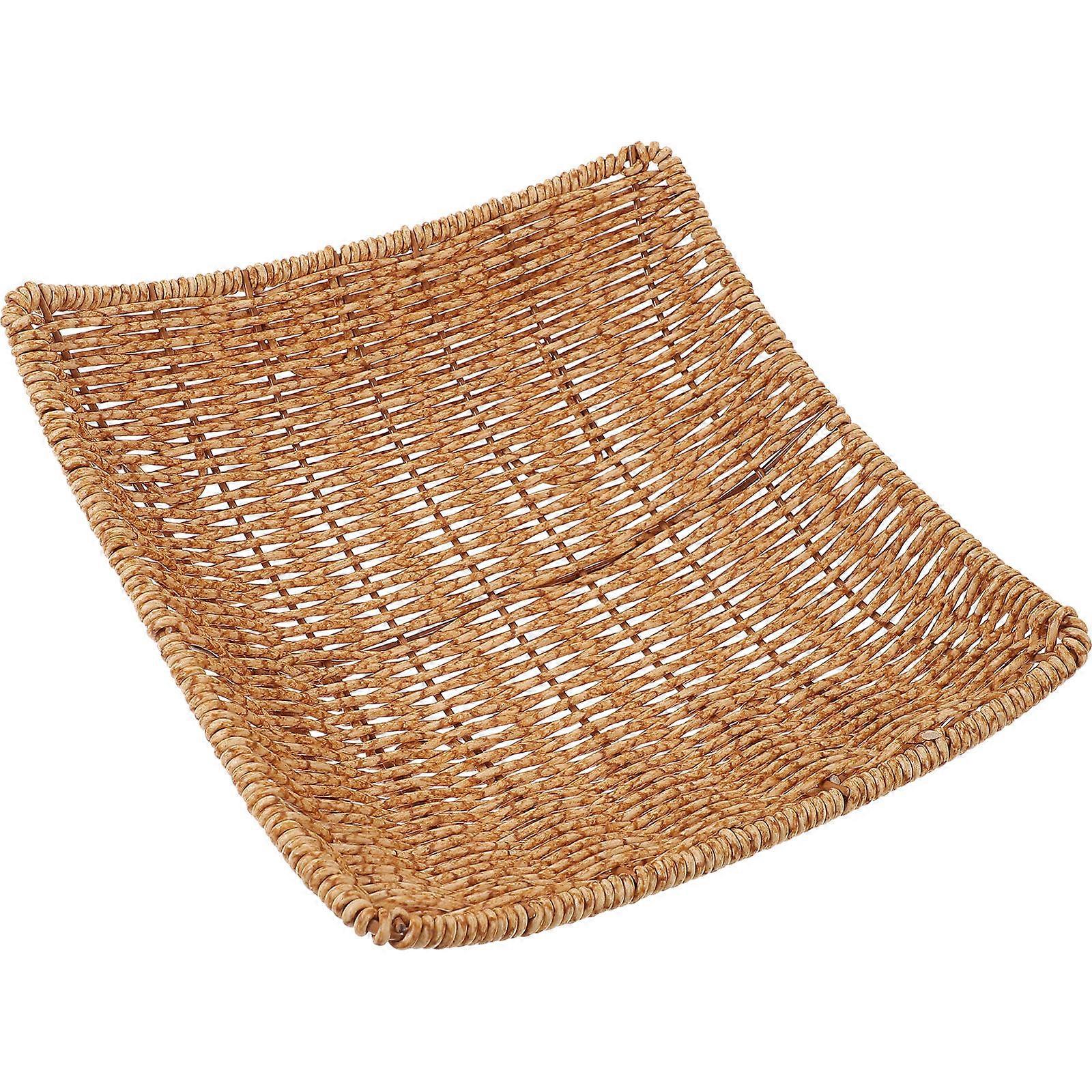 Household Woven Tray Bread Serving Dish for Snack Storage 4Pcs Set