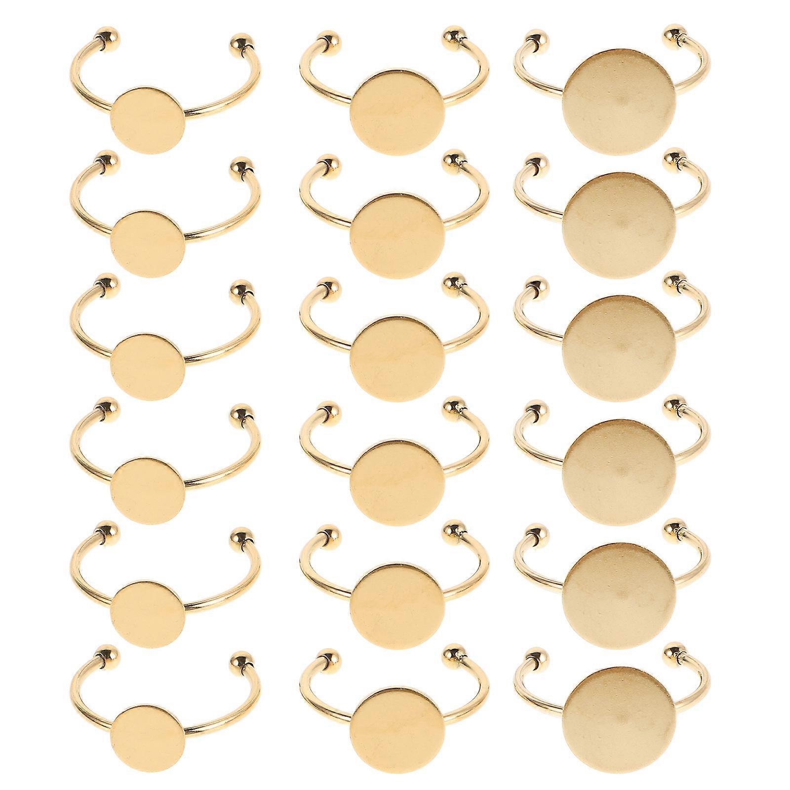 Flat Ring Base Adjustable Blank Core Rings 90Pcs Stainless Steel