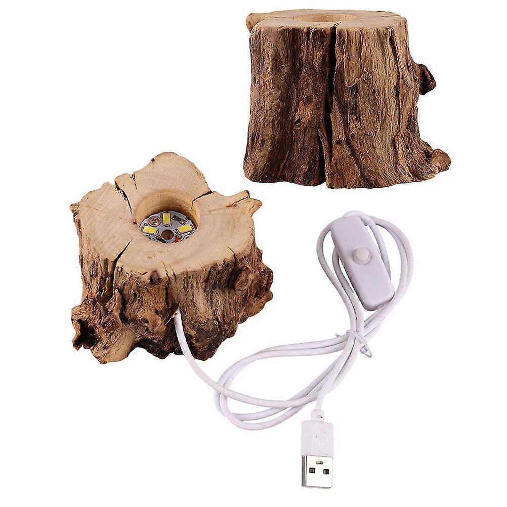 Crystal Ball Wooden Stand for Display with LED Light 6Pcs USB Charging