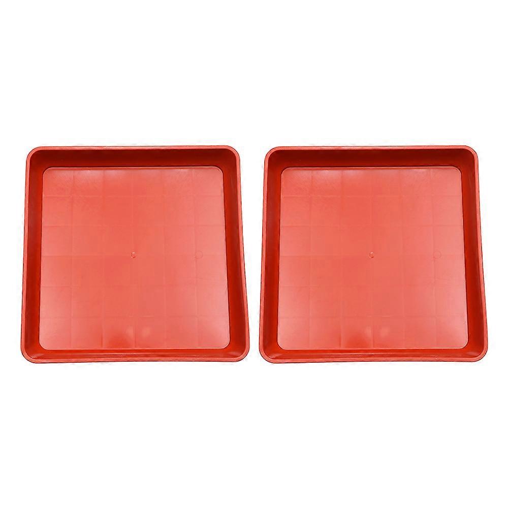 Plastic Plant Tray for Storage Use 4Pcs Square Pot Saucer Set
