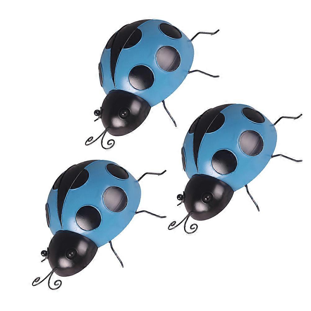 Iron Ladybug Garden Ornaments for Yard 6Pcs Simulation Decorations
