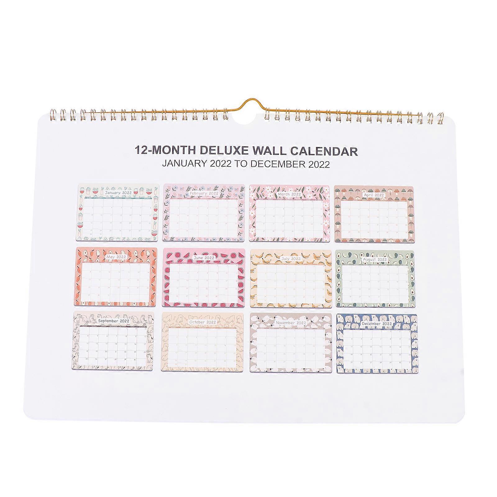 Home Calendar 2022 Wall Calendar for Practical Use 3Pcs Assorted